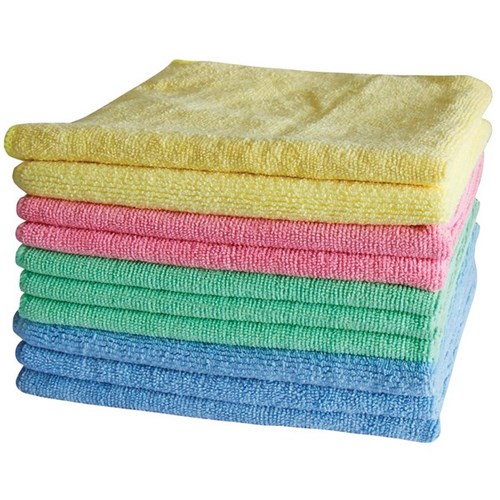 Filta Microfibre Startup Cloths Set Blue/Green/Pink/Yellow 400x400mm, Pack of 10