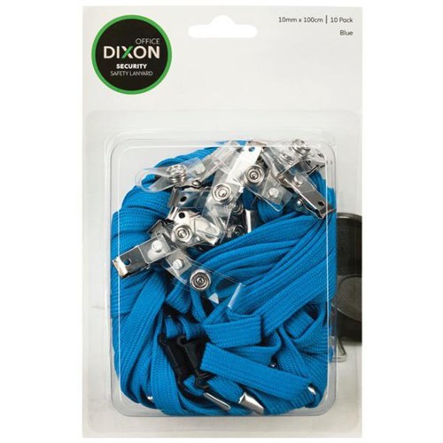 Dixon Flat Lanyard Blue, Pack of 10