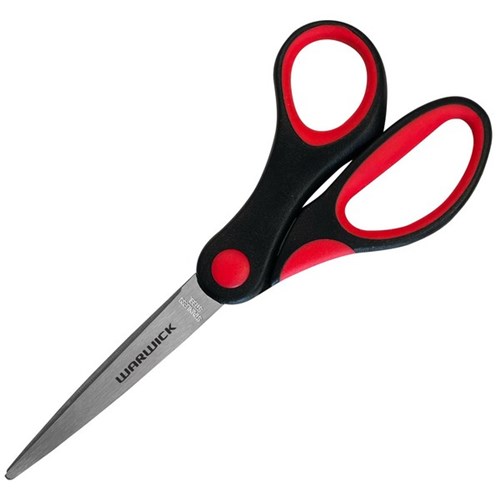 Warwick Soft Grip Scissors 150mm Black/Red