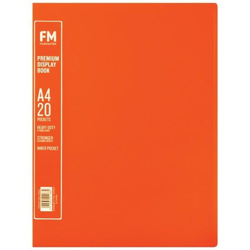 FM A4 Premium Display Book 20 Pockets Burnt Orange