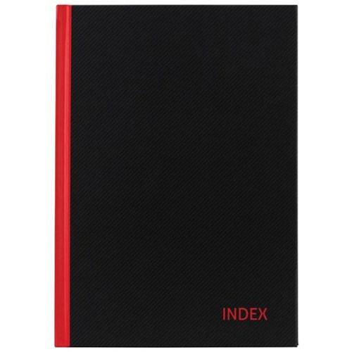 Milford A4 Notebook Indexed A-Z Red & Black 100 Leaves