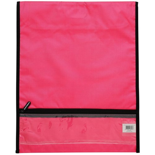 Warwick Homework Book Bag Hook & Loop Medium 290x360mm Pink