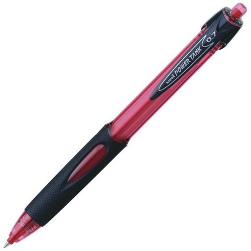 uni Power Tank Red Retractable Ballpoint Pen 0.7mm Fine Tip