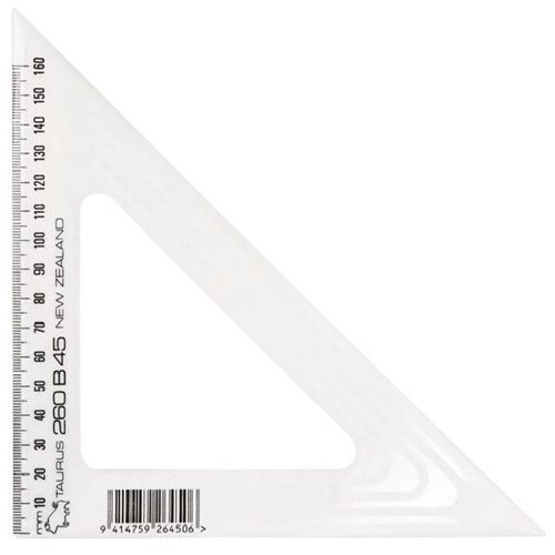 Taurus Set Square Bevelled Edge 45 Degrees 26cm