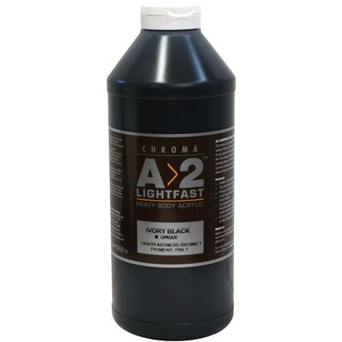 A2 Art Student Acrylic Paint 1L Ivory Black