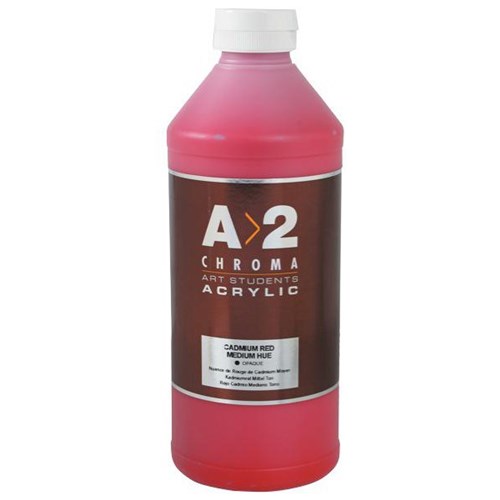 A2 Art Student Acrylic Paint 1L Cadmium Medium Red