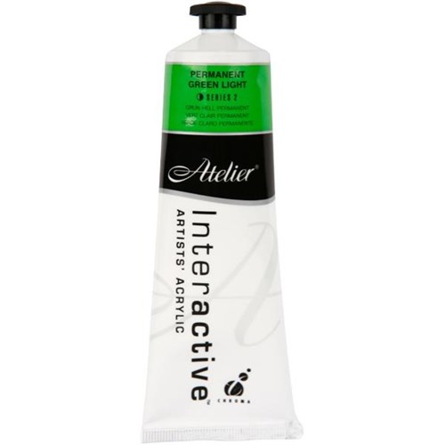 Atelier Interactive Acrylic Paint, S2, 80ml, Permanent Green Light