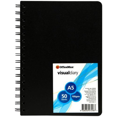 OfficeMax A5 Spiral Visual Diary 50 Leaves