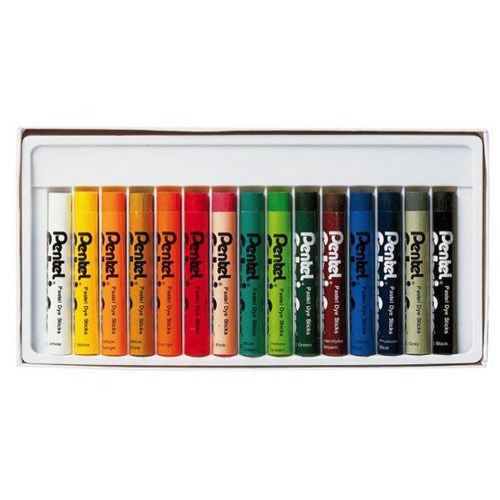 Pentel Fabric Fun Pastel Dye Sticks, Pack of 15