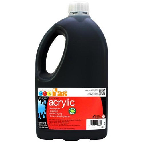 Fas Student Acrylic Paint 2L Black