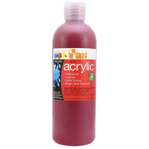 Fas Student Acrylic Paint 500ml Crimson