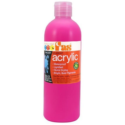 Fas Student Acrylic Paint 500ml Fluoro Magenta