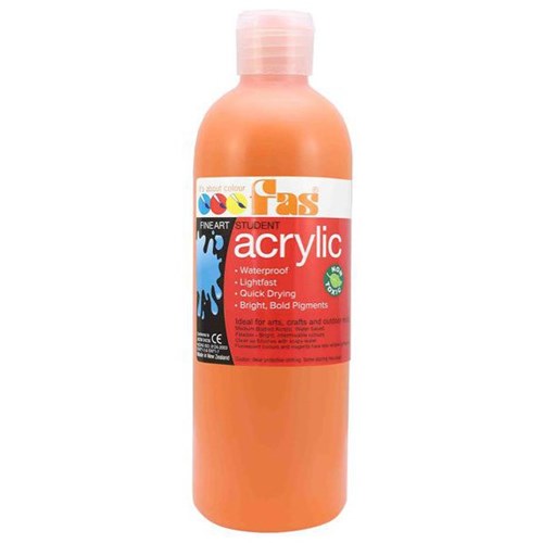 Fas Student Acrylic Paint 500ml Orange