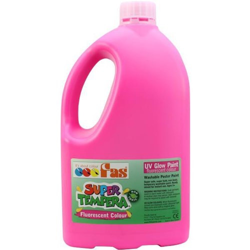 Fas Super Tempera Poster Paint 2L Fluoro Magenta UV Glow