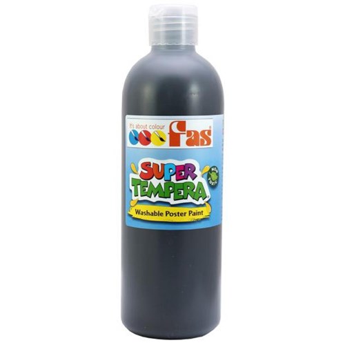 Fas Super Tempera Poster Paint 500ml Black