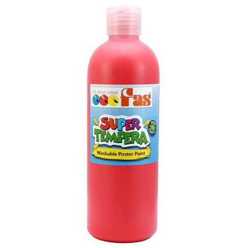 Fas Super Tempera Poster Paint 500ml Brilliant Red