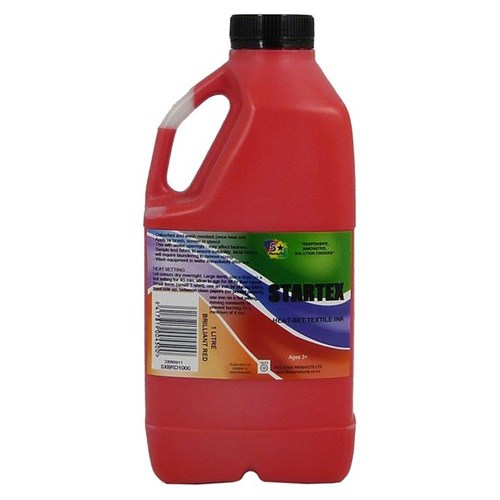 Five Star Startex Textile Ink 1L Brilliant Red