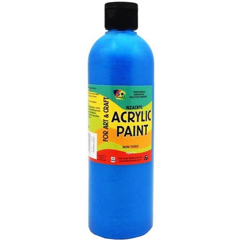 Five Star NZACRYL Acrylic Paint 500ml Metallic Blue