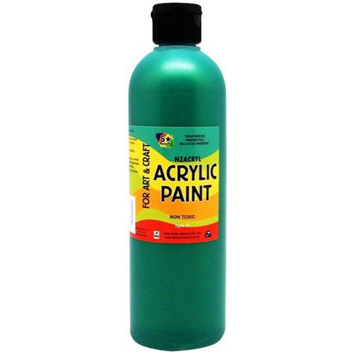 Five Star NZACRYL Acrylic Paint 500ml Metallic Green