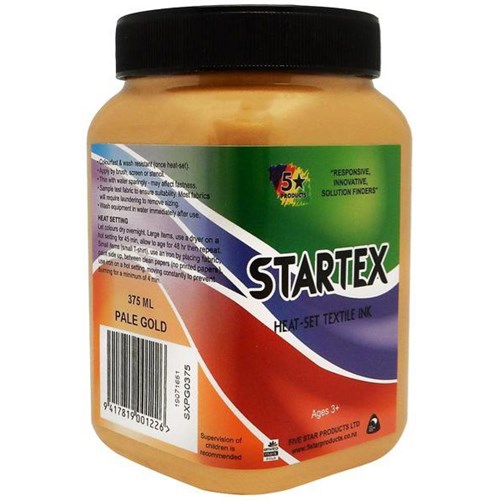 Five Star Startex Textile Ink 375ml Pale Gold