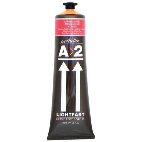 A2 Art Student Acrylic Paint 120ml Cadmium Medium Red