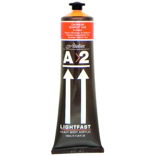 A2 Art Student Acrylic Paint 120ml Cadmium Scarlet