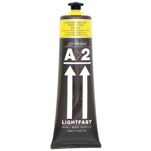 A2 Art Student Acrylic Paint 120ml Cadmium Medium Yellow