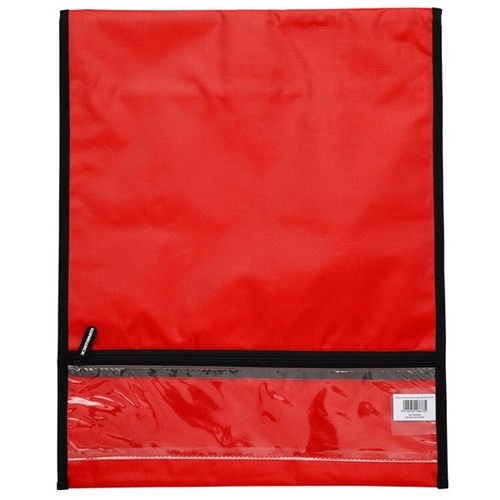 Warwick Homework Book Bag Large Hook & Loop Fastener Large 330x360mm Red