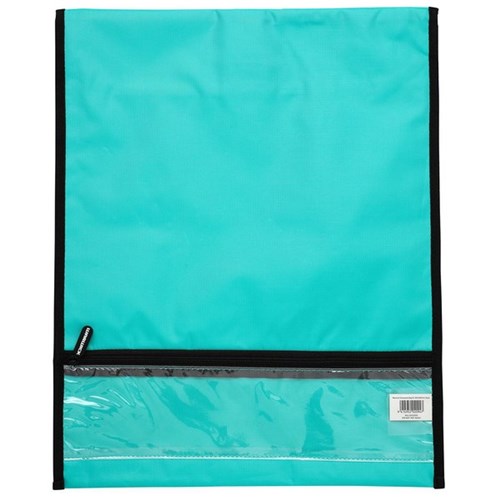 Warwick Homework Book Bag Large Hook & Loop Fastener Large 330x360mm Aqua