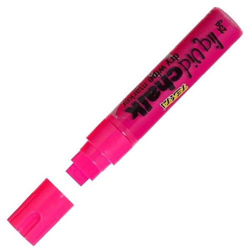 Texta Liquid Chalk Dry Wipe Window Marker 15mm Chisel Tip Pink