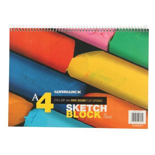 Warwick Sketch Block Spiral Bound Pad A4 120gsm 20 Leaves