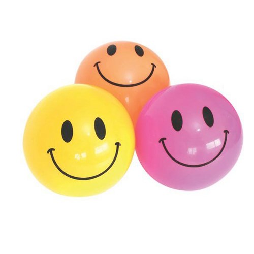 Smiley Face Playball 200mm Assorted Colours