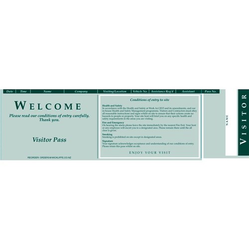 Kalamazoo Visitor Passes Self Adhesive, Pack of 100