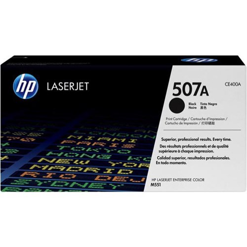 HP 507A Black Laser Toner Cartridge CE400A