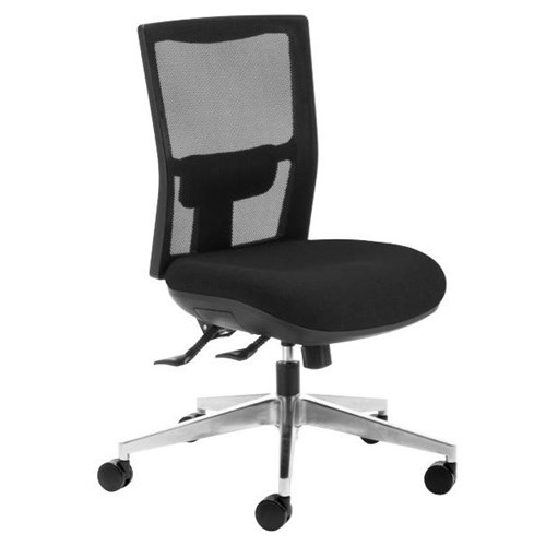 Team Air Heavy Duty Chair 3 Lever Mesh Back Alloy Base Black