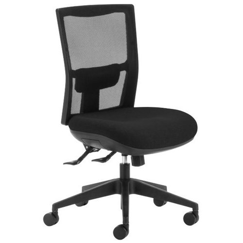 Team Air Heavy Duty Chair 3 Lever Mesh Back Nylon Base Black