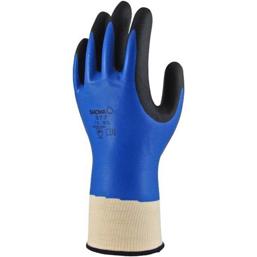 Showa 377 Full Dip Nitrile Gloves Foam Grip 2XL, Pair