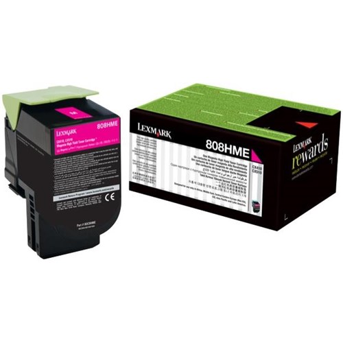 Lexmark 808HM 80C8HM Magenta Laser Toner Cartridge HIgh Yield