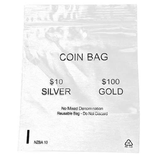 Resealable Plastic Coin Bags 110x145mm 50 Micron, Pack of 100