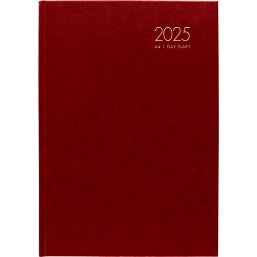 Collins A41 1/4 Hour Appointment Diary A4 1 Day Per Page 2025 Windsor Red