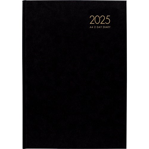 Collins A42 1 Hour Appointment Diary A4 2 Days Per Page 2025 Windsor Black