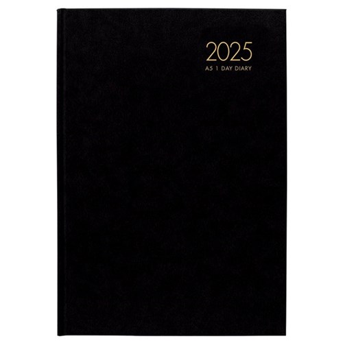 Collins A51 1/2 Hour Appointment Diary A5 1 Day Per Page 2025 Windsor Black