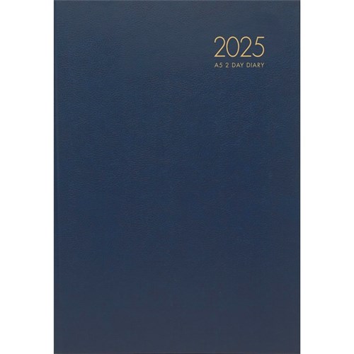 Collins A52 1 Hour Appointment Diary A5 2 Days Per Page 2025 Windsor Navy