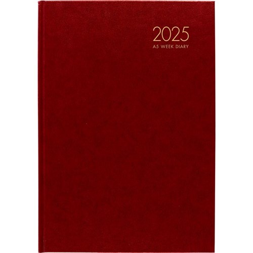 Collins A52 1 Hour Appointment Diary A5 2 Days Per Page 2025 Windsor Red