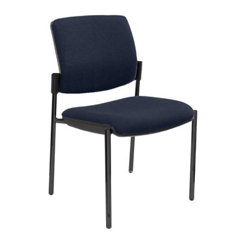 Venice Linea Chair Black 4 Leg Frame Navy Fabric