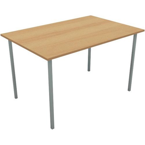 Canteen Table 1200x600mm 50mm Square Silver Legs Tawa