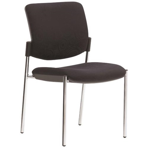 Vision Visitor Chair Chrome Frame Ebony Fabric