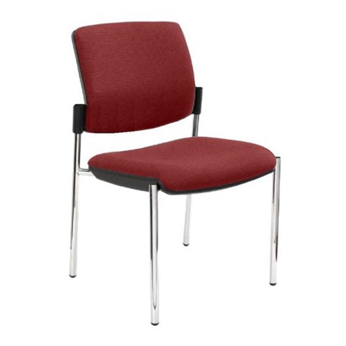 Venice Linea Chair Chrome 4 Leg Frame Claret Fabric