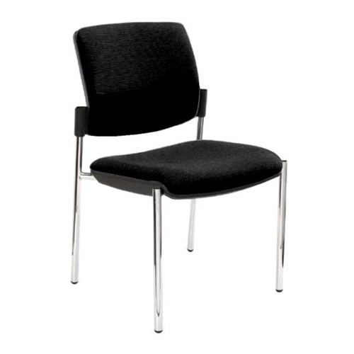 Venice Linea Chair Chrome 4 Leg Frame Black Fabric