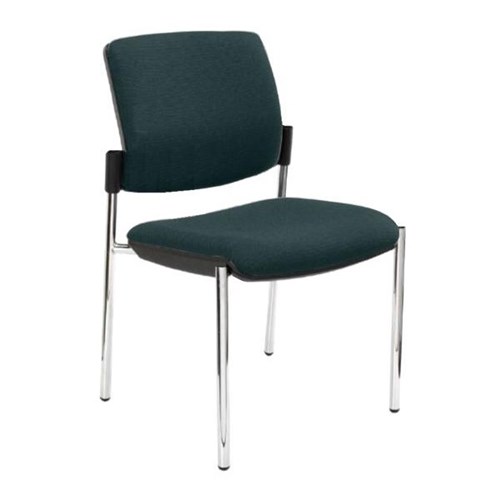 Venice Linea Chair Chrome 4 Leg Frame Hunter Fabric